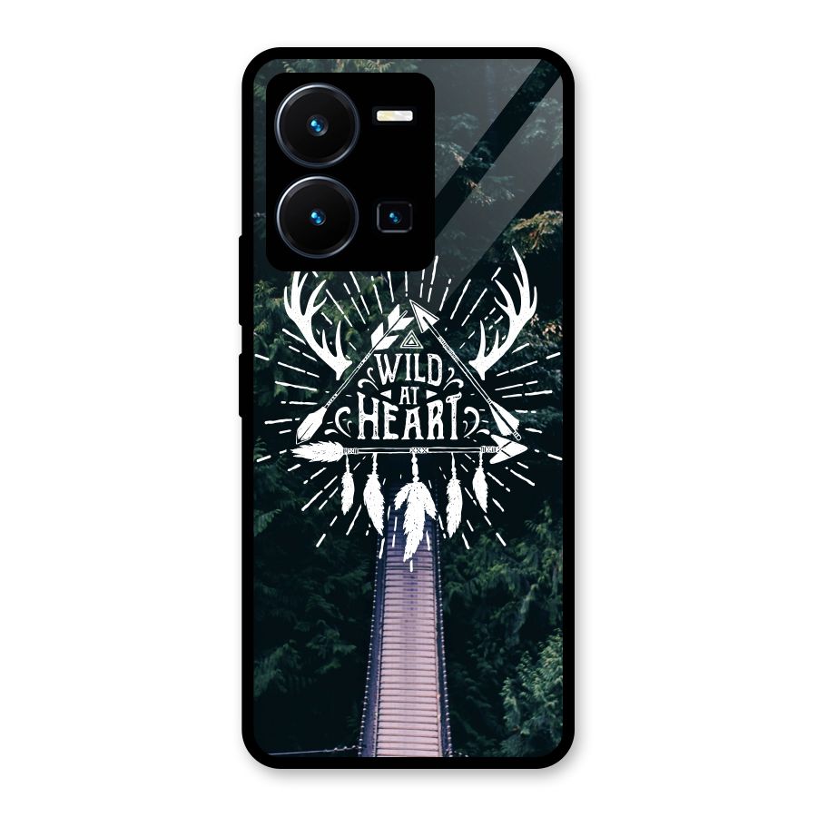 Wild Heart Glass Back Case for Vivo Y35