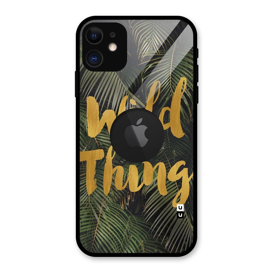 Wild Leaf Thing Glass Back Case for iPhone 11 Logo Cut