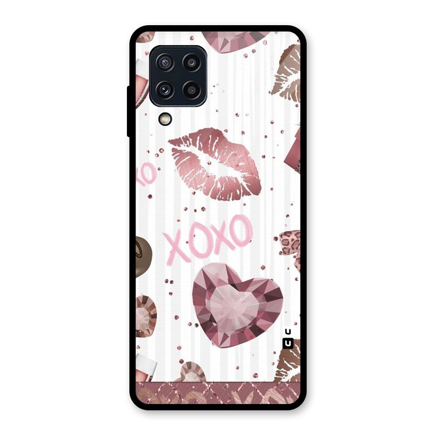 Wine Lip xoxo Glass Back Case for Galaxy M32