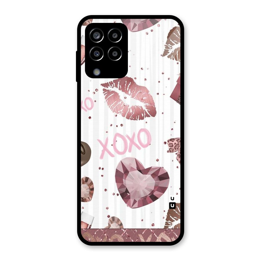 Wine Lip xoxo Glass Back Case for Galaxy M33