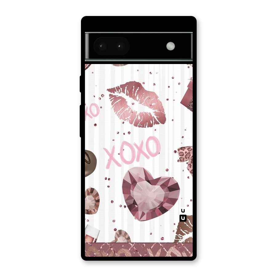 Wine Lip xoxo Glass Back Case for Google Pixel 6a
