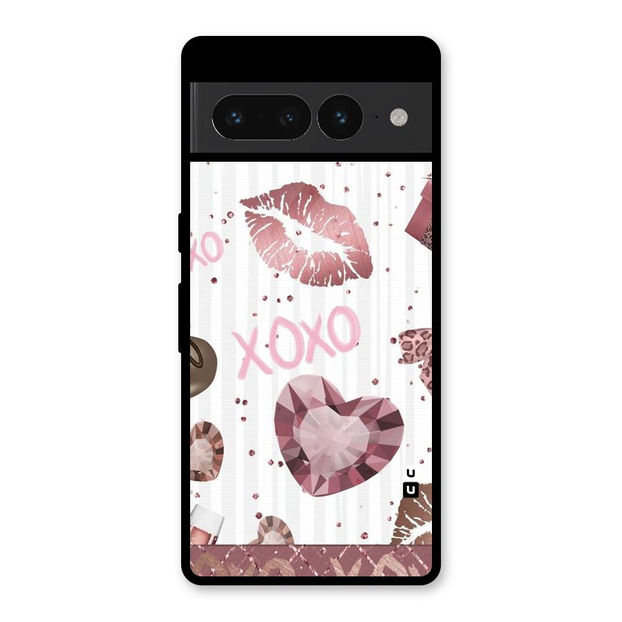 Wine Lip xoxo Glass Back Case for Google Pixel 7 Pro