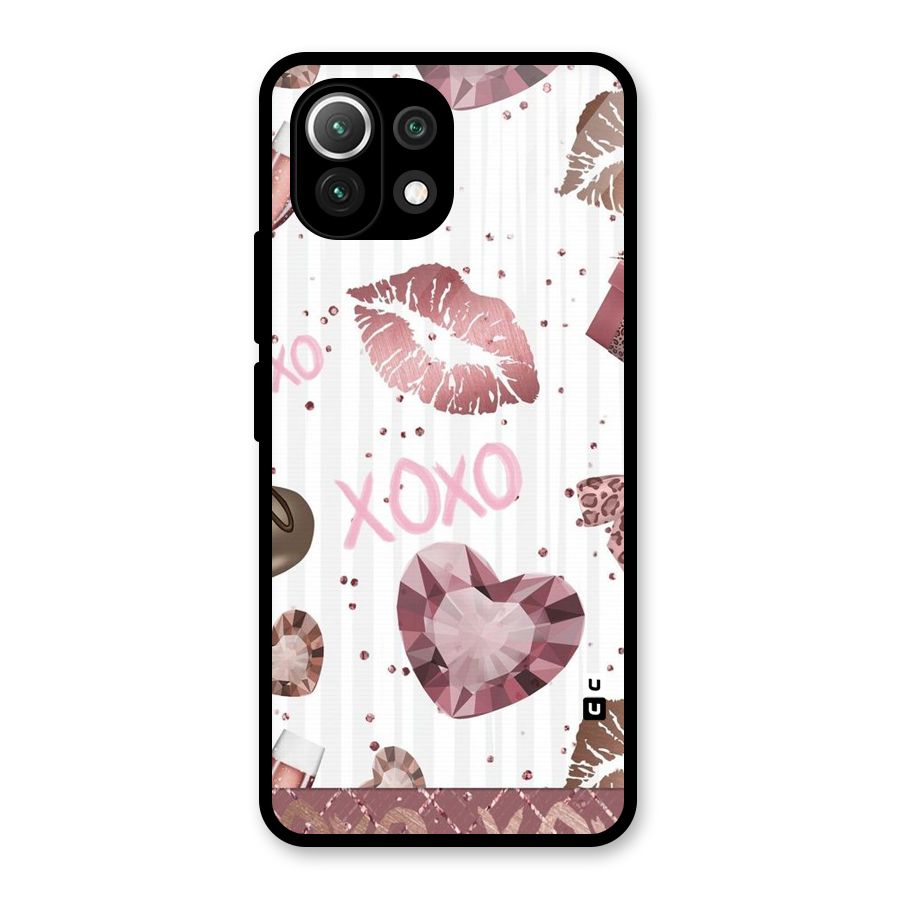 Wine Lip xoxo Glass Back Case for Mi 11 Lite NE 5G