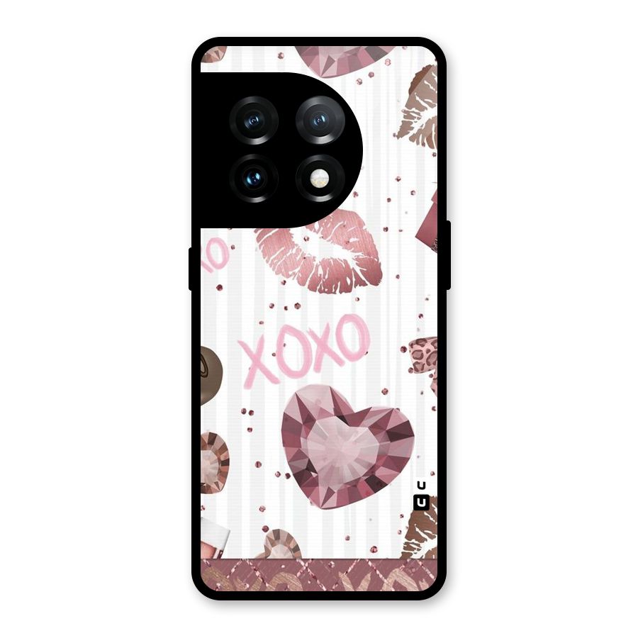Wine Lip xoxo Glass Back Case for OnePlus 11