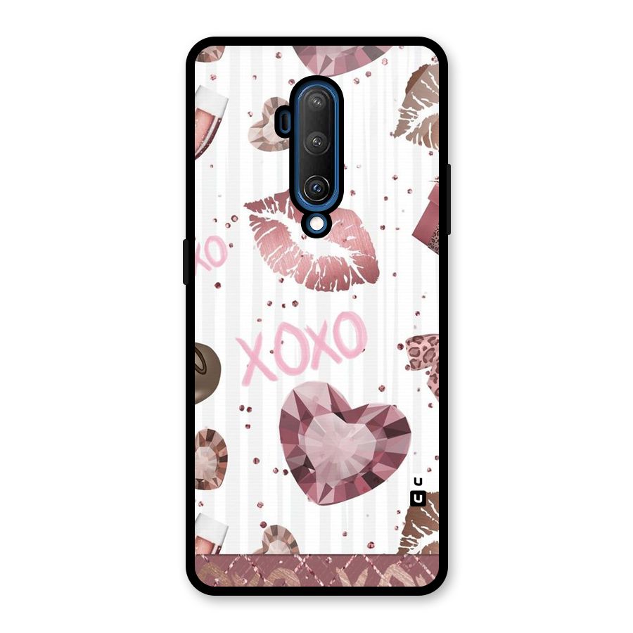 Wine Lip xoxo Glass Back Case for OnePlus 7T Pro