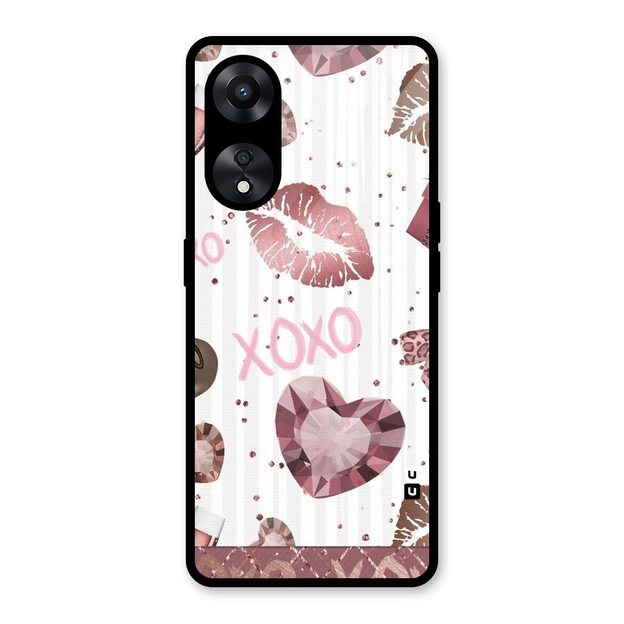 Wine Lip xoxo Glass Back Case for Oppo A78