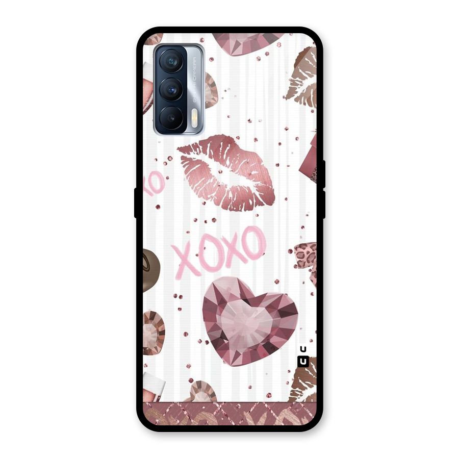 Wine Lip xoxo Glass Back Case for Realme X7