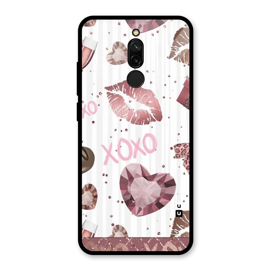 Wine Lip xoxo Glass Back Case for Redmi 8