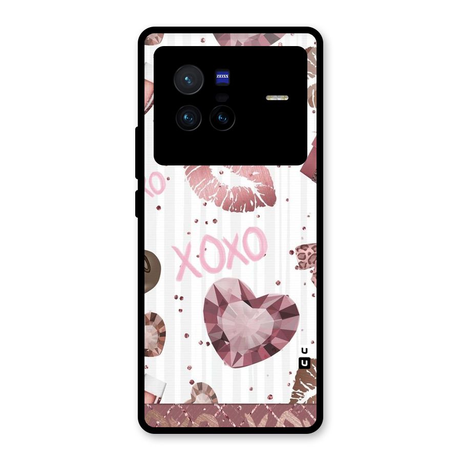 Wine Lip xoxo Glass Back Case for Vivo X80