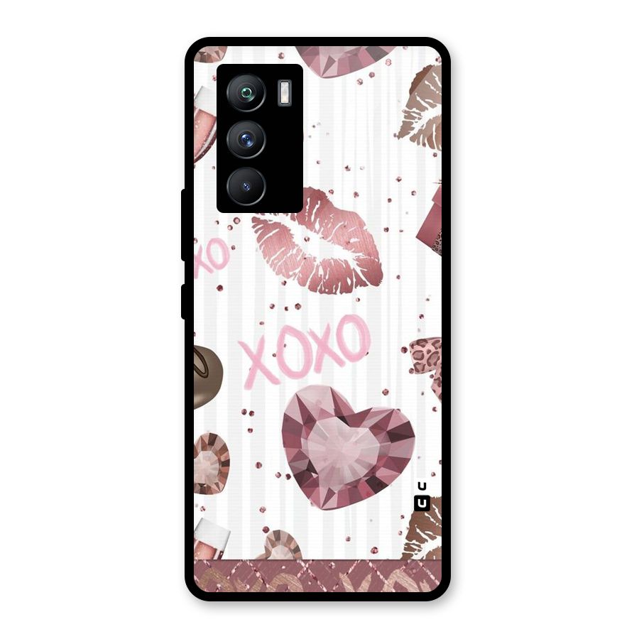 Wine Lip xoxo Glass Back Case for Vivo iQOO 9 SE