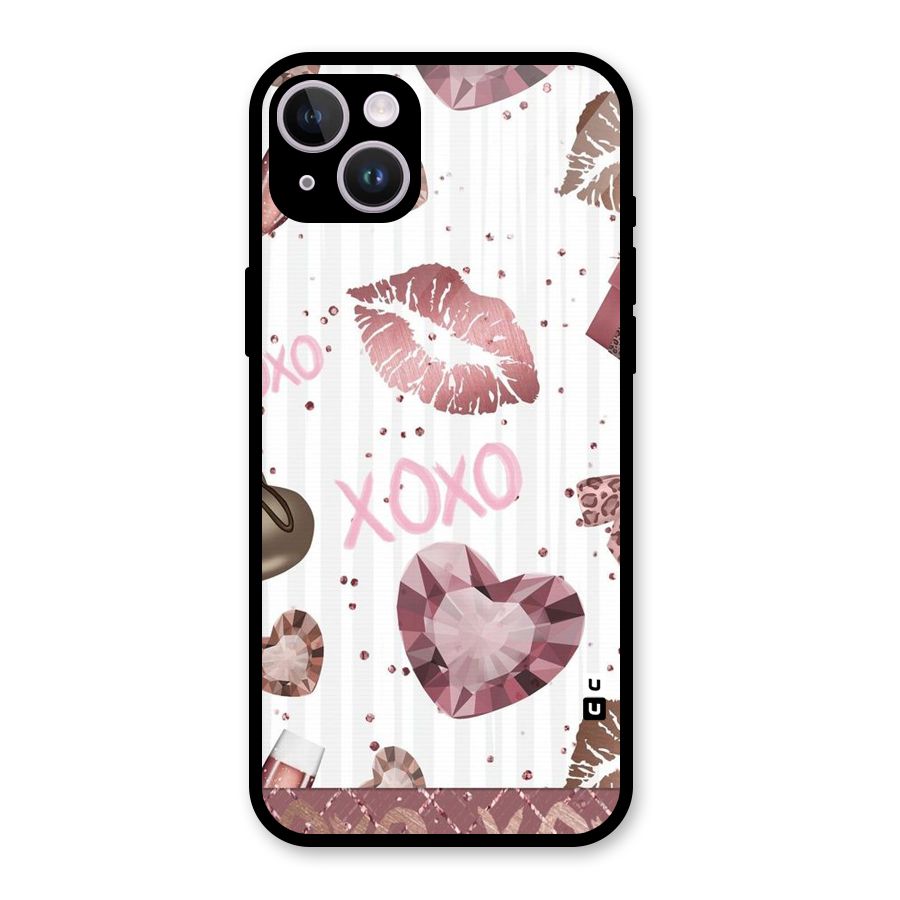 Wine Lip xoxo Glass Back Case for iPhone 14 Plus