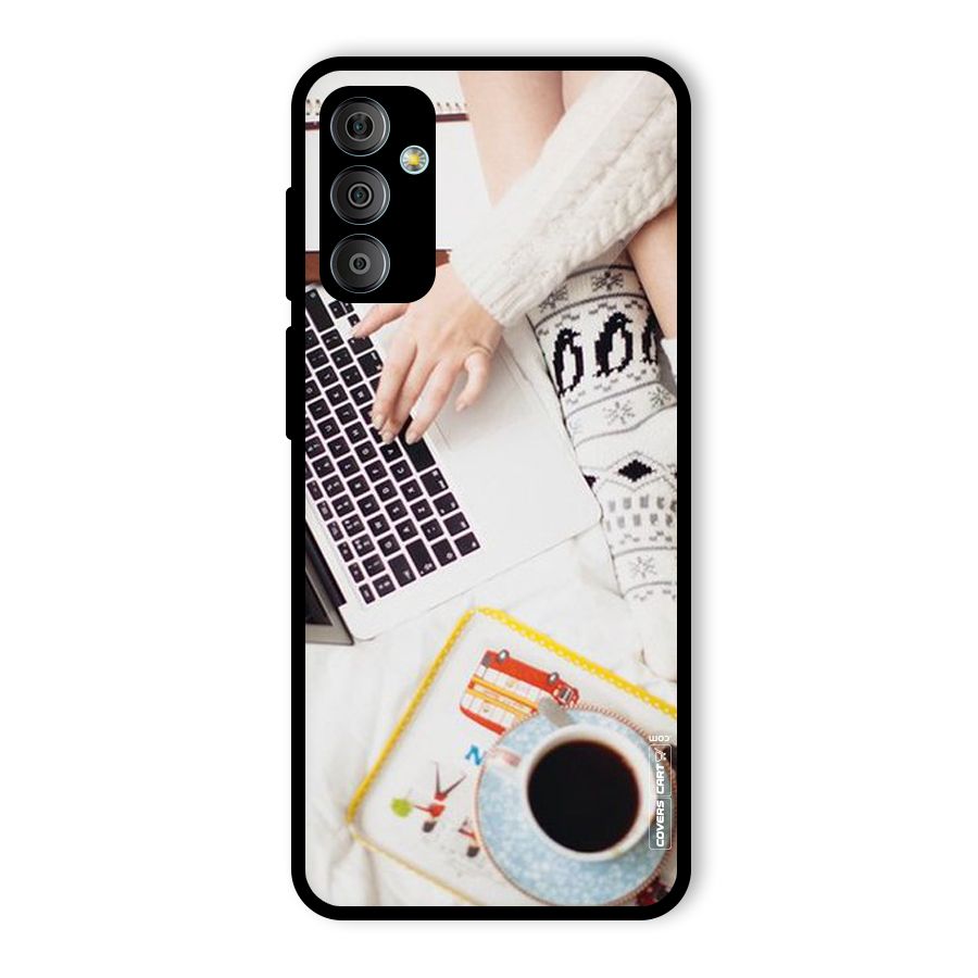 Winter Relaxation Glass Back Case for Galaxy F23