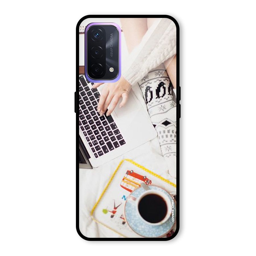 Winter Relaxation Glass Back Case for Oppo A74 5G