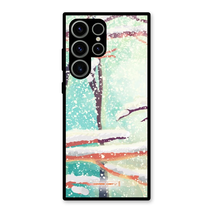 Winter Season Glass Back Case for Galaxy S23 Ultra