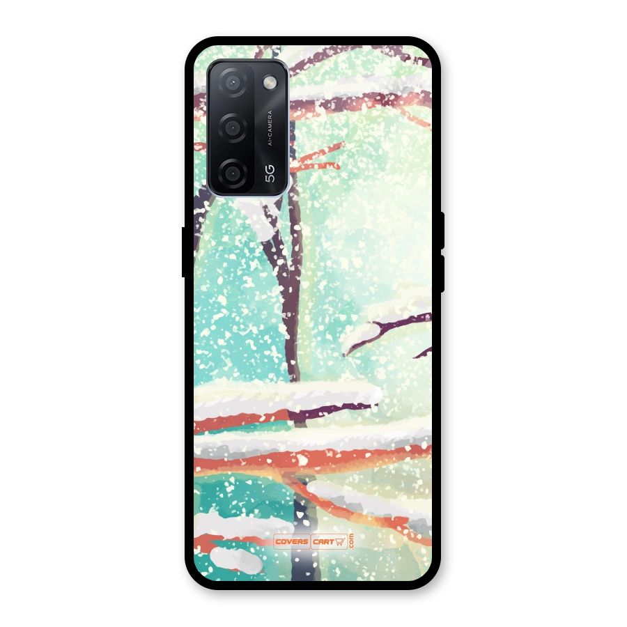 Winter Season Glass Back Case for Oppo A53s 5G