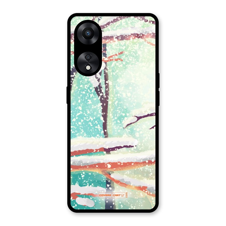 Winter Season Glass Back Case for Oppo A78