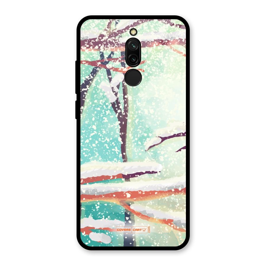 Winter Season Glass Back Case for Redmi 8