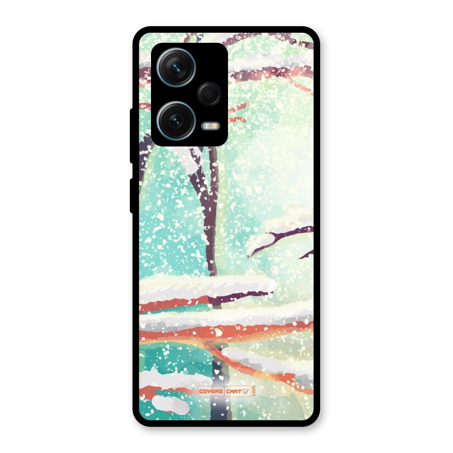 Winter Season Glass Back Case for Redmi Note 12 Pro Plus 5G
