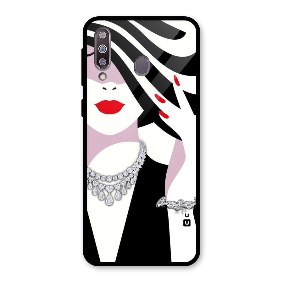 Women Beauty Glass Back Case for Galaxy M30