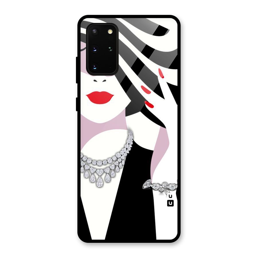 Women Beauty Glass Back Case for Galaxy S20 Plus