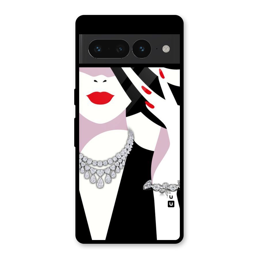 Women Beauty Glass Back Case for Google Pixel 7 Pro