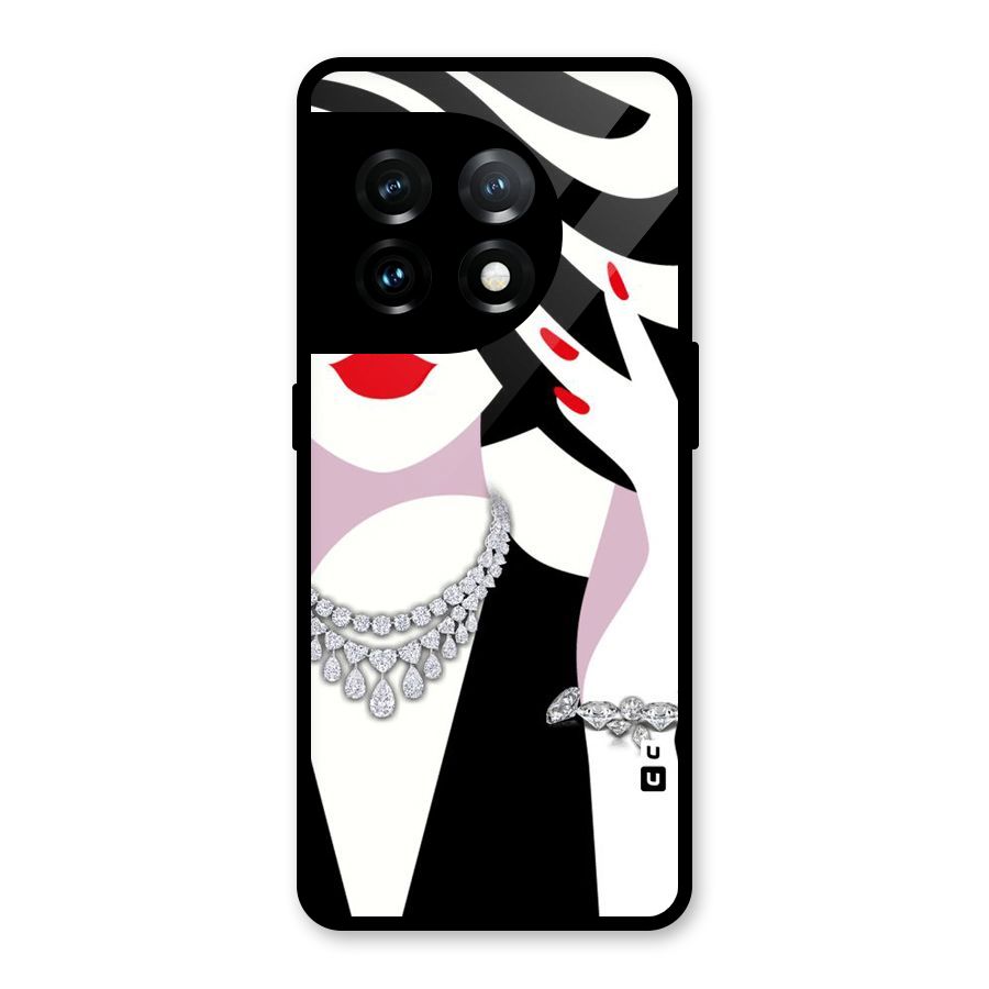 Women Beauty Glass Back Case for OnePlus 11