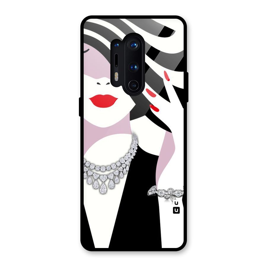 Women Beauty Glass Back Case for OnePlus 8 Pro