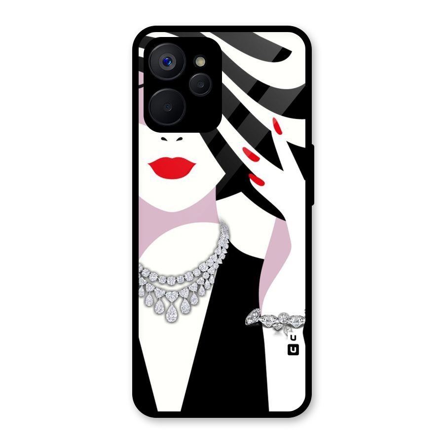 Women Beauty Glass Back Case for Realme 9i 5G