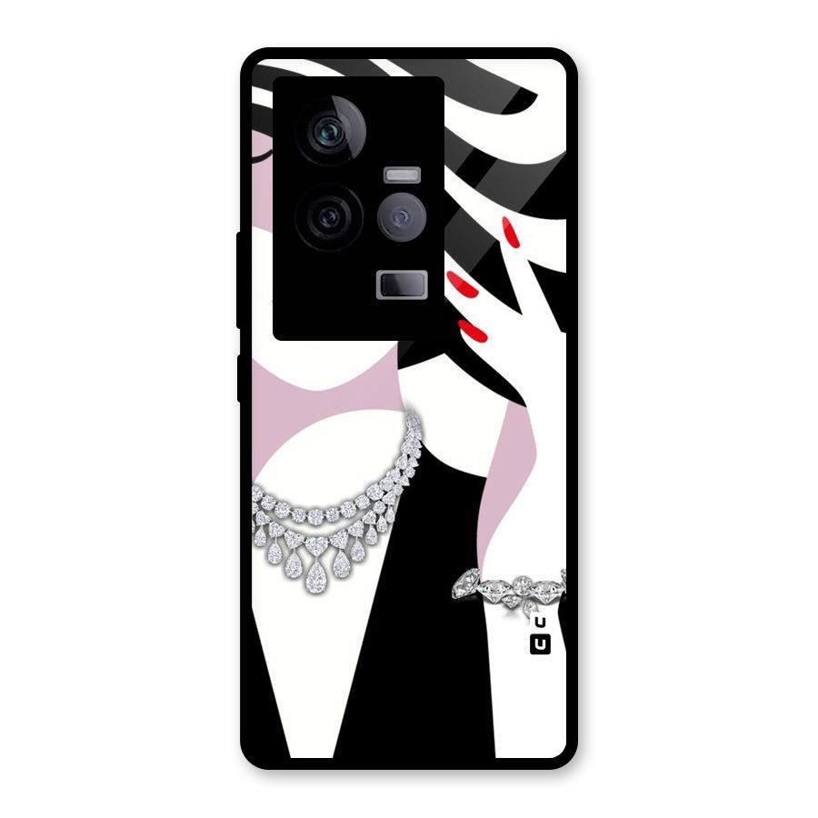 Women Beauty Glass Back Case for Vivo iQOO 11 5G