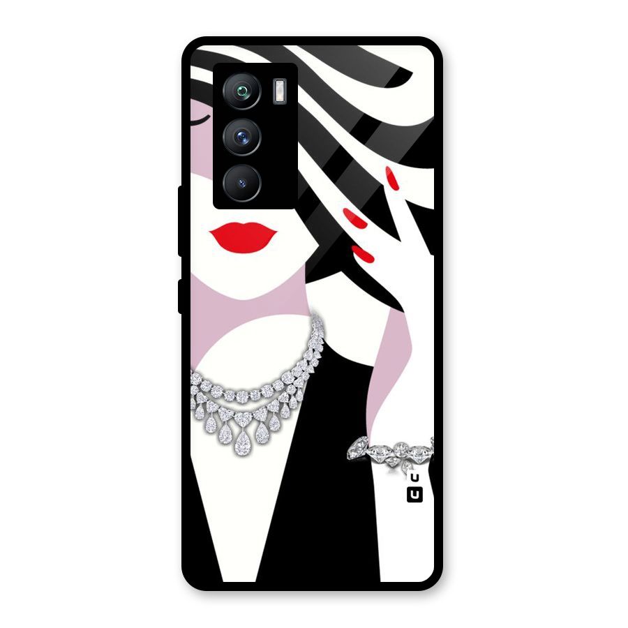 Women Beauty Glass Back Case for Vivo iQOO 9 SE