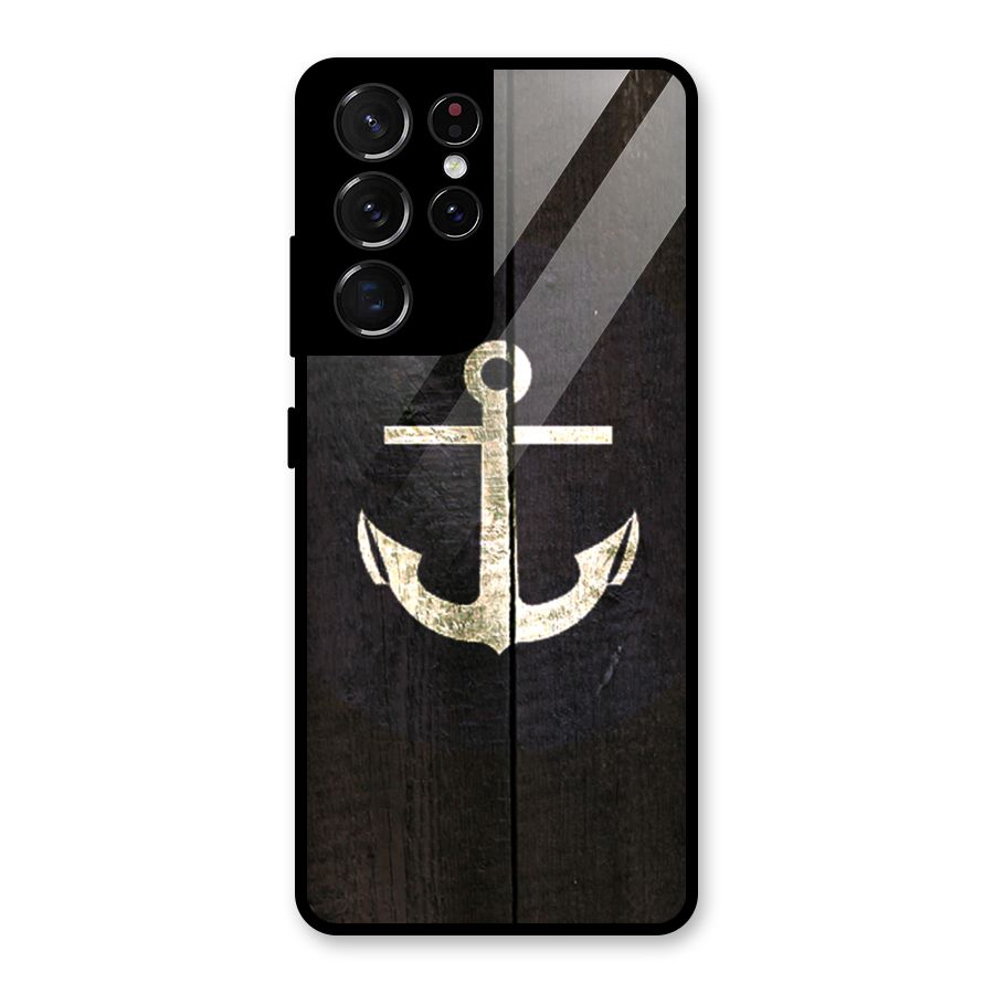Wood Anchor Glass Back Case for Galaxy S21 Ultra 5G