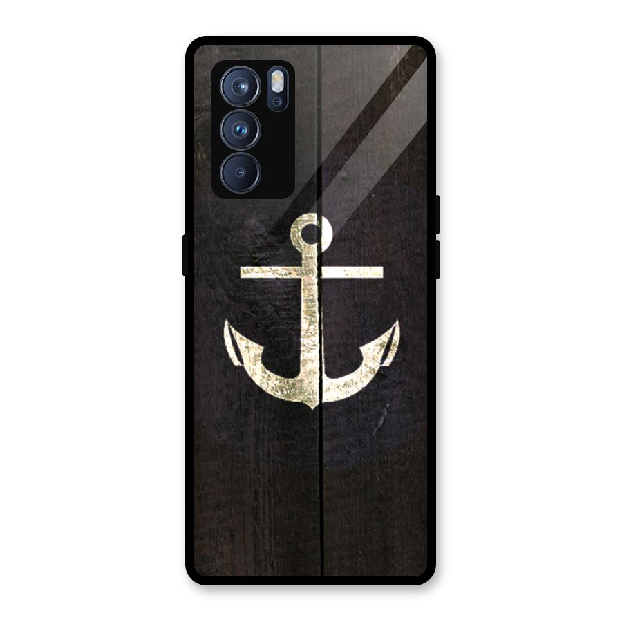 Wood Anchor Glass Back Case for Oppo Reno6 Pro 5G