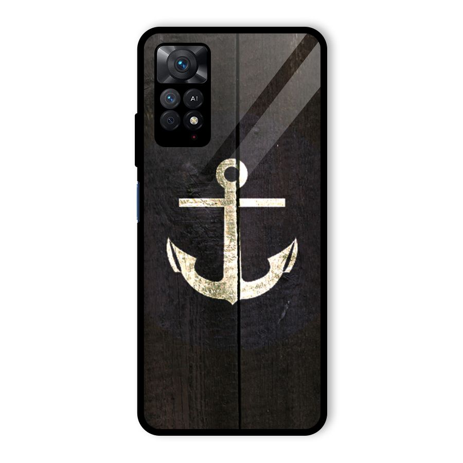 Wood Anchor Glass Back Case for Redmi Note 11 Pro
