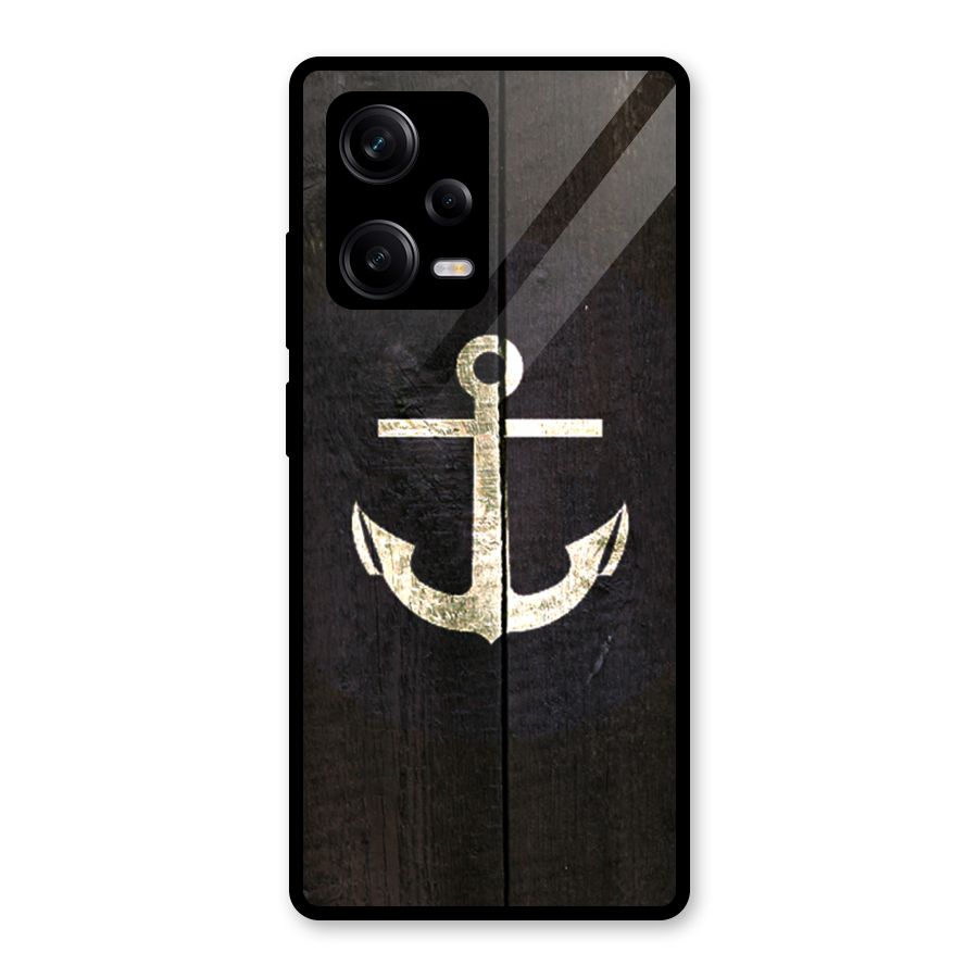 Wood Anchor Glass Back Case for Redmi Note 12 Pro