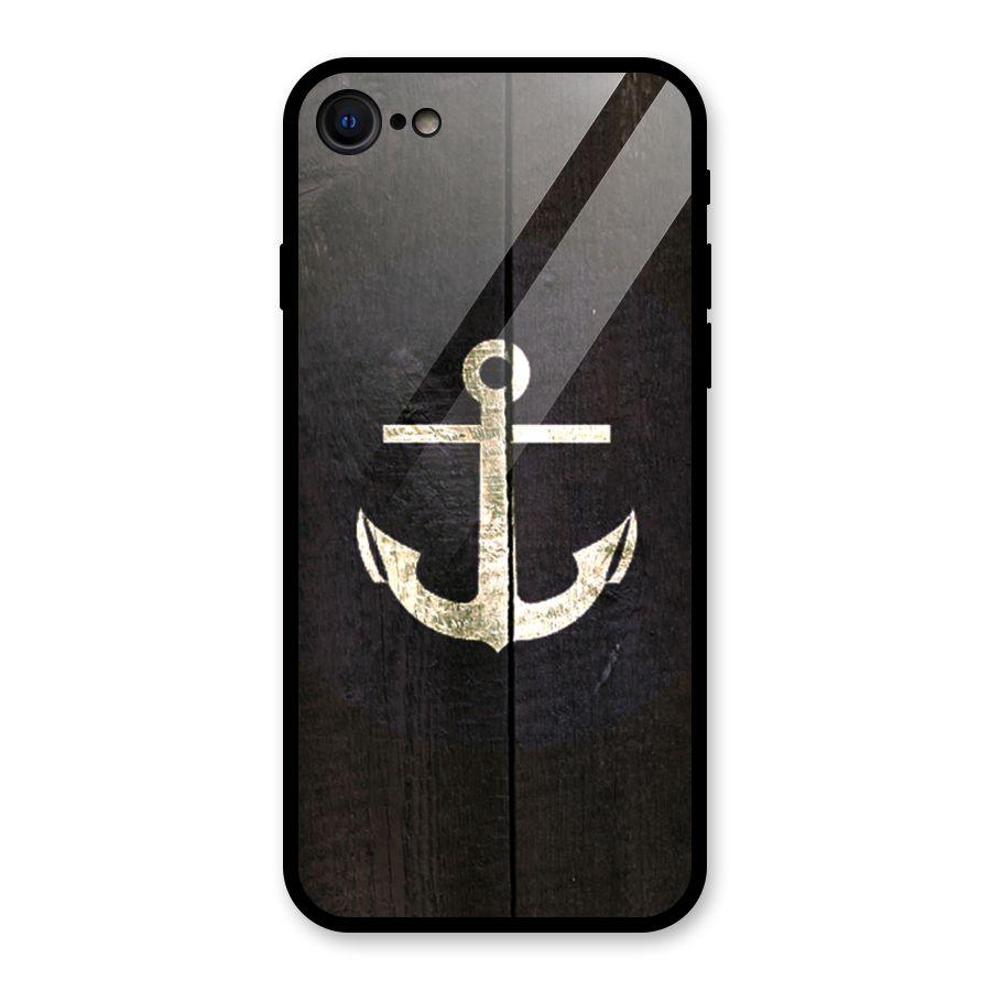 Wood Anchor Glass Back Case for iPhone SE 2022