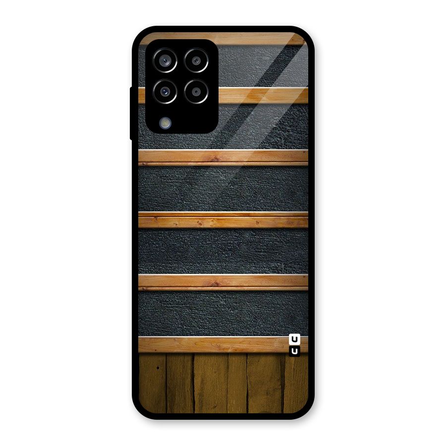 Wood Design Glass Back Case for Galaxy M33