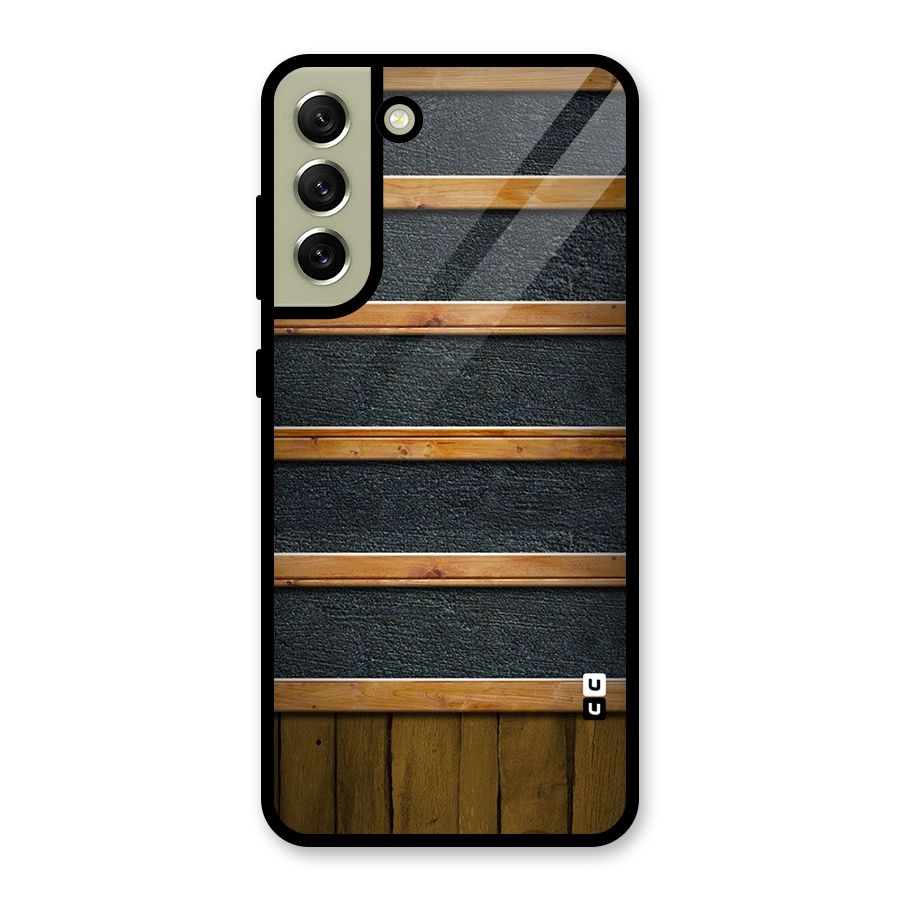 Wood Design Glass Back Case for Galaxy S21 FE 5G