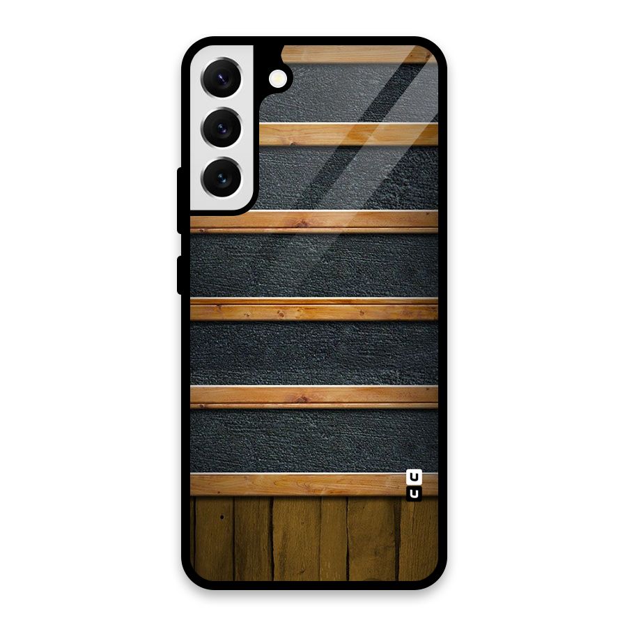 Wood Design Glass Back Case for Galaxy S22 Plus 5G