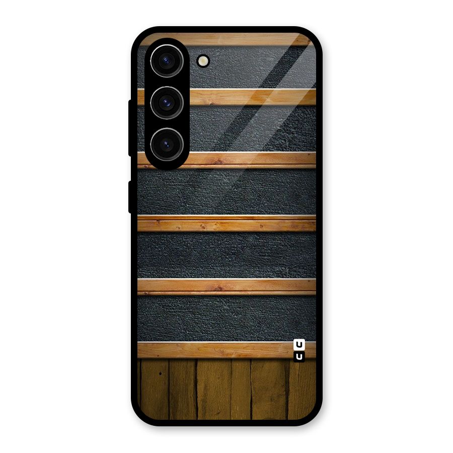Wood Design Glass Back Case for Galaxy S23