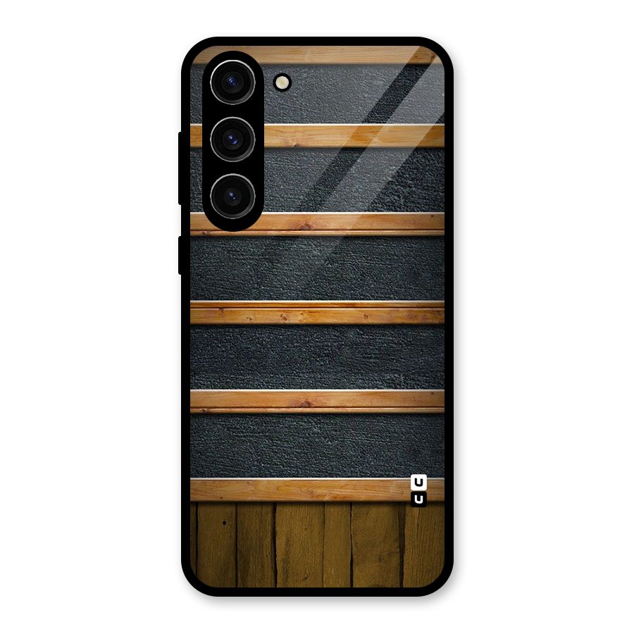 Wood Design Glass Back Case for Galaxy S23 Plus