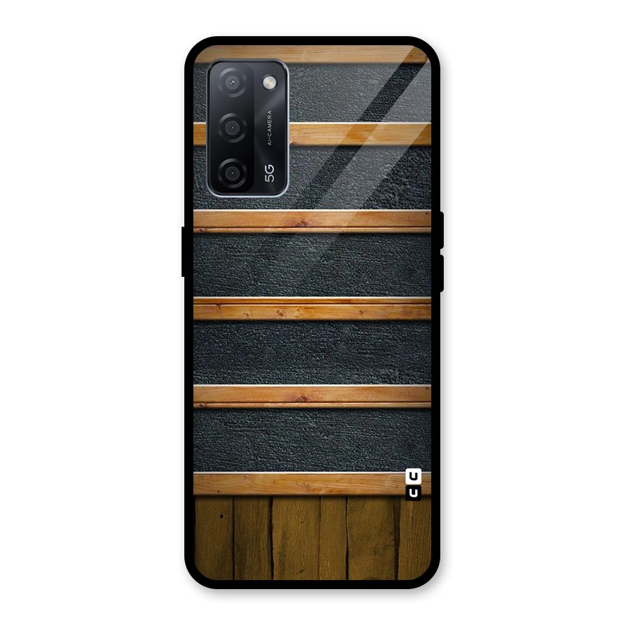 Wood Design Glass Back Case for Oppo A53s 5G