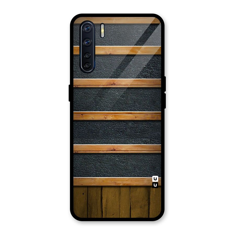 Wood Design Glass Back Case for Oppo F15