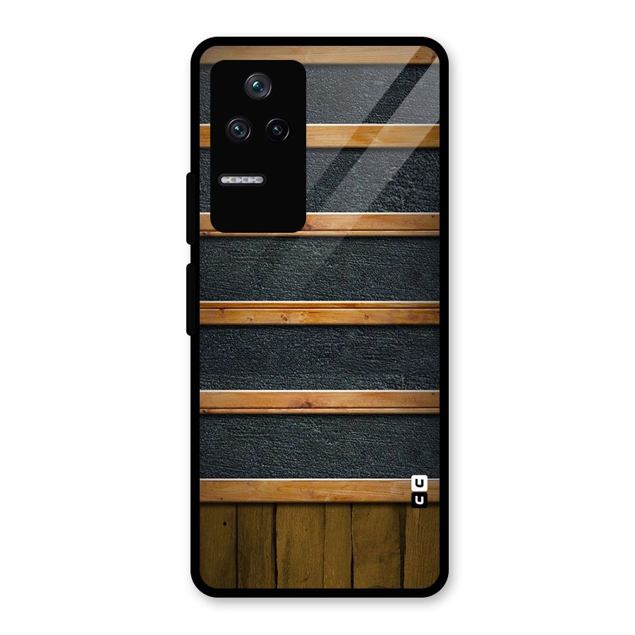 Wood Design Glass Back Case for Poco F4 5G
