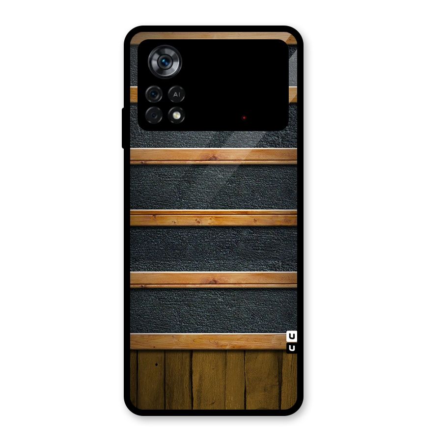 Wood Design Glass Back Case for Poco X4 Pro 5G
