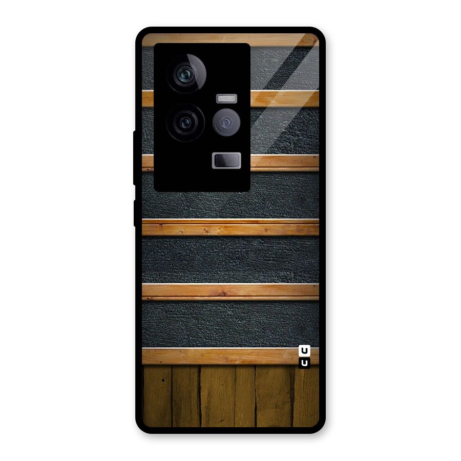 Wood Design Glass Back Case for Vivo iQOO 11 5G