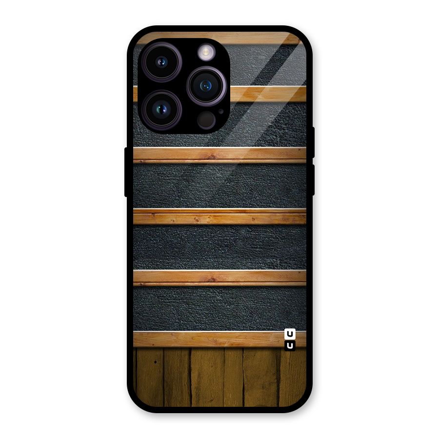 Wood Design Glass Back Case for iPhone 14 Pro Max