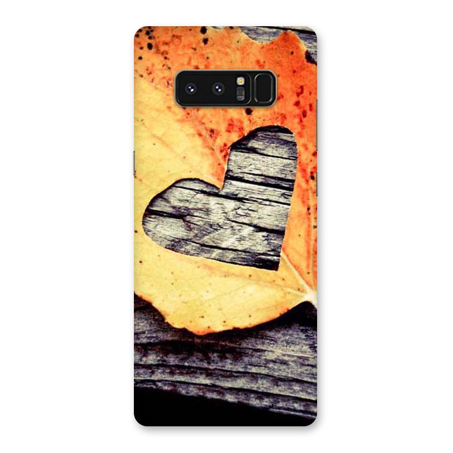 Wood Heart Leaf Back Case for Galaxy Note 8