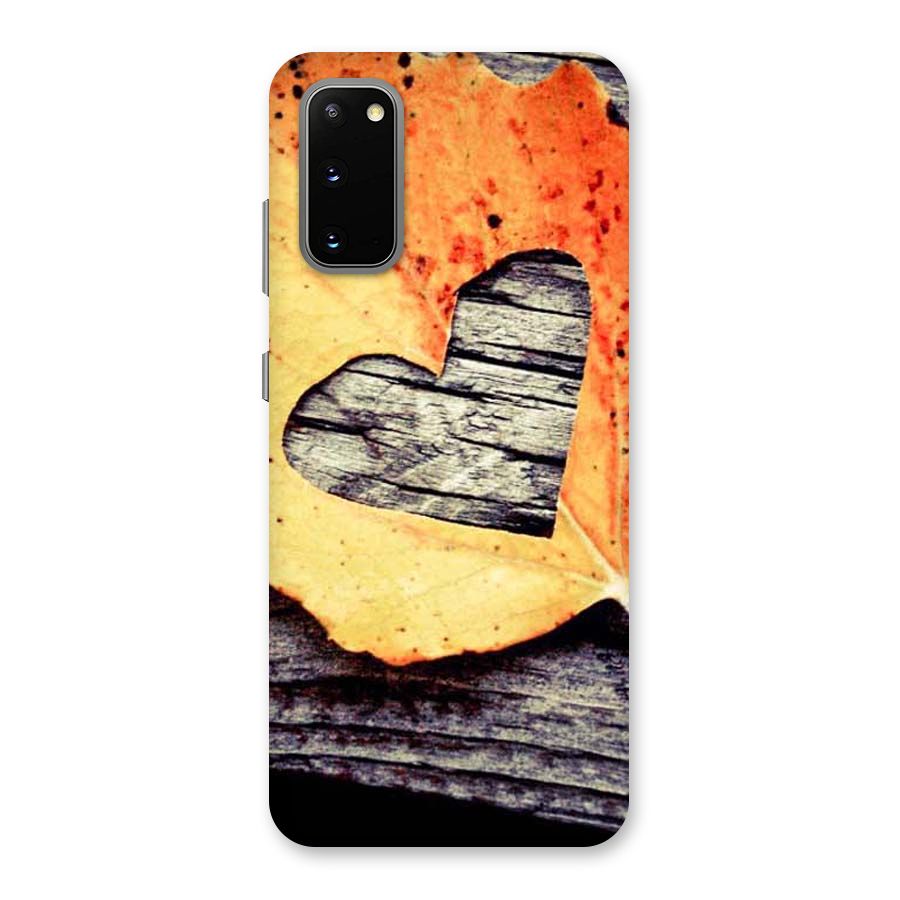 Wood Heart Leaf Back Case for Galaxy S20