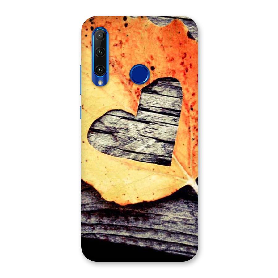 Wood Heart Leaf Back Case for Honor 20i
