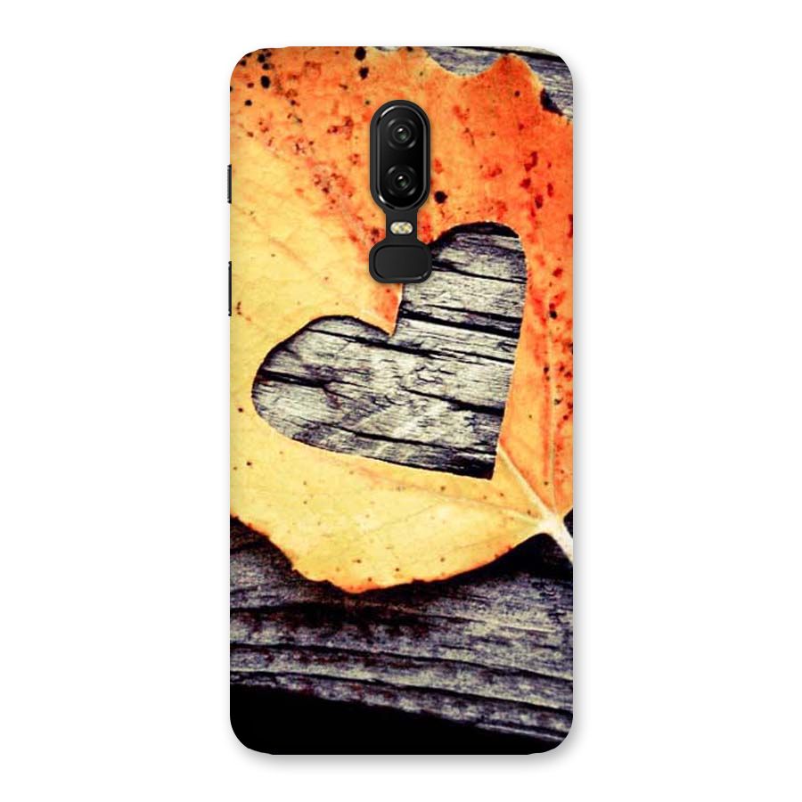 Wood Heart Leaf Back Case for OnePlus 6